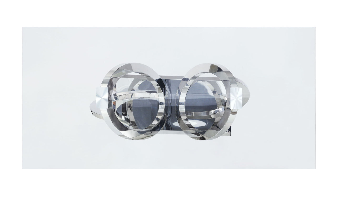 Finley - Clear Glass Top Mirrored Dining Table - Silver