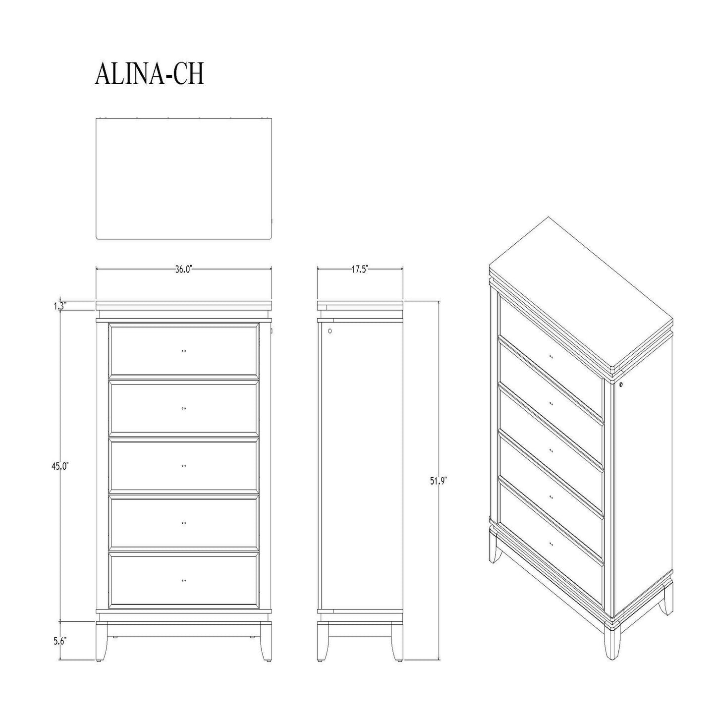 Adalid - Chest With LED Lighting - White