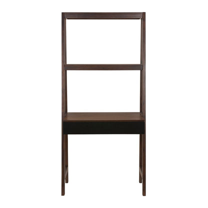 Ladder Desk, Ladder Style Display Shelf - Natural Wood / Brown