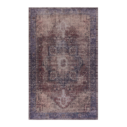 Maval - 6' X 9' Washable Area Rug - Burgundy