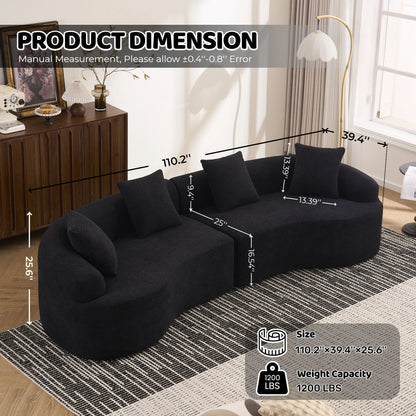 4 Seater Sofa With Chenille Fabric, 30D, 60 Hardness Full Sponge, 4 Pillow For Living Room, Home Furniture Sleeper Sectional Sofa For Apartment