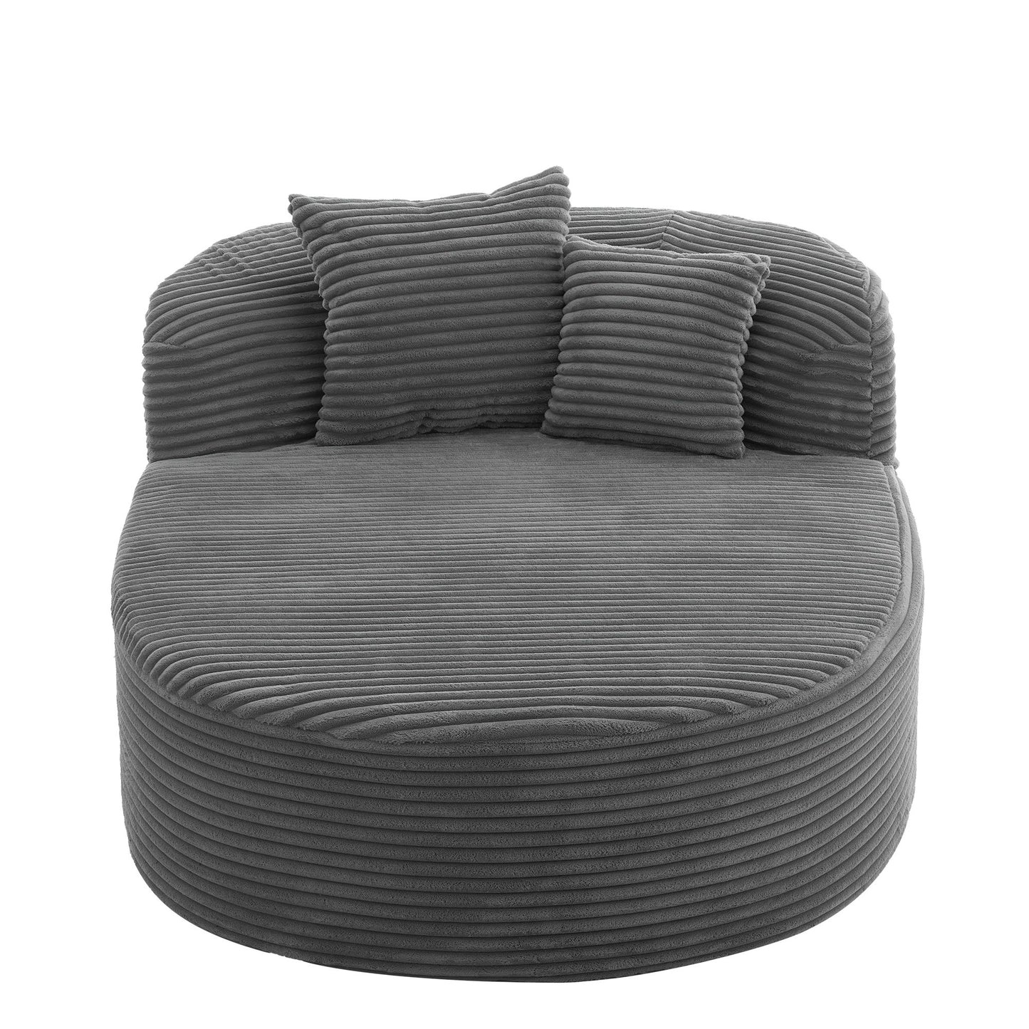 Modern Chaise Lounge Sofa Boneless Couch With Supportive Pillows