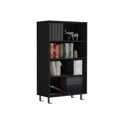 Bookcase, 6 Shelves, 4 Legs - Black