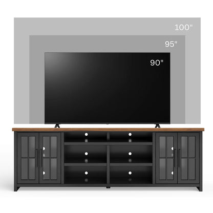 TV Stand Console For TVs Up To 100" - Black / Whiskey