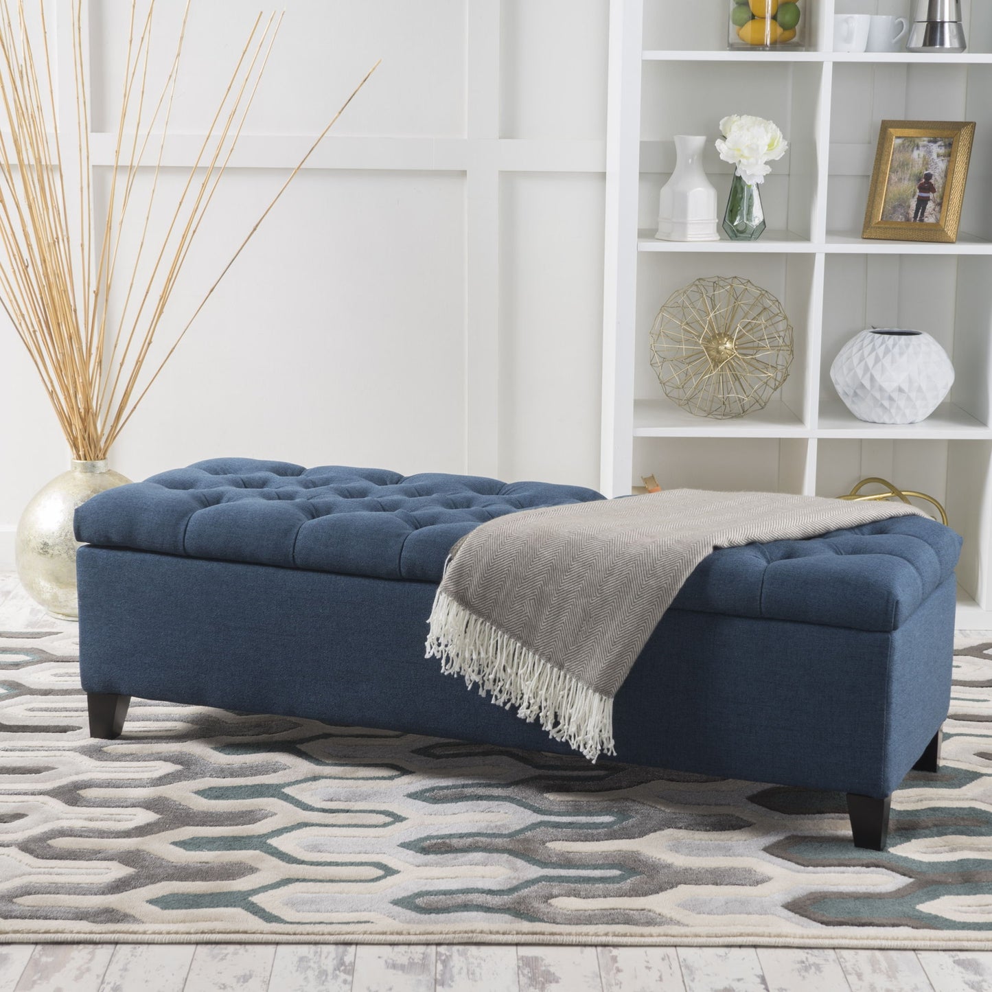 Glouster - Contemporary Storage Ottoman With Button Tufted Design
