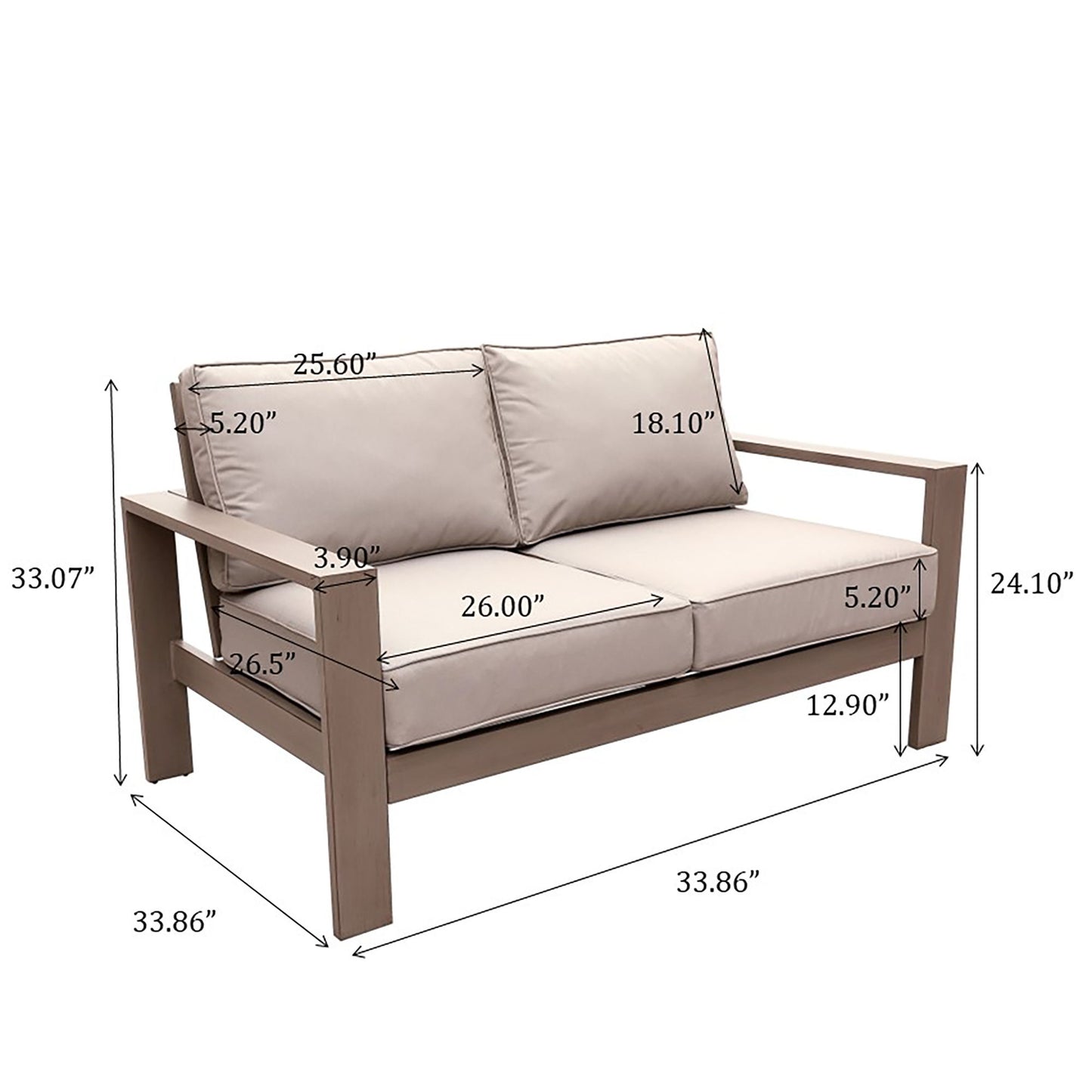 Loveseat, Wood Grained - Light Brown