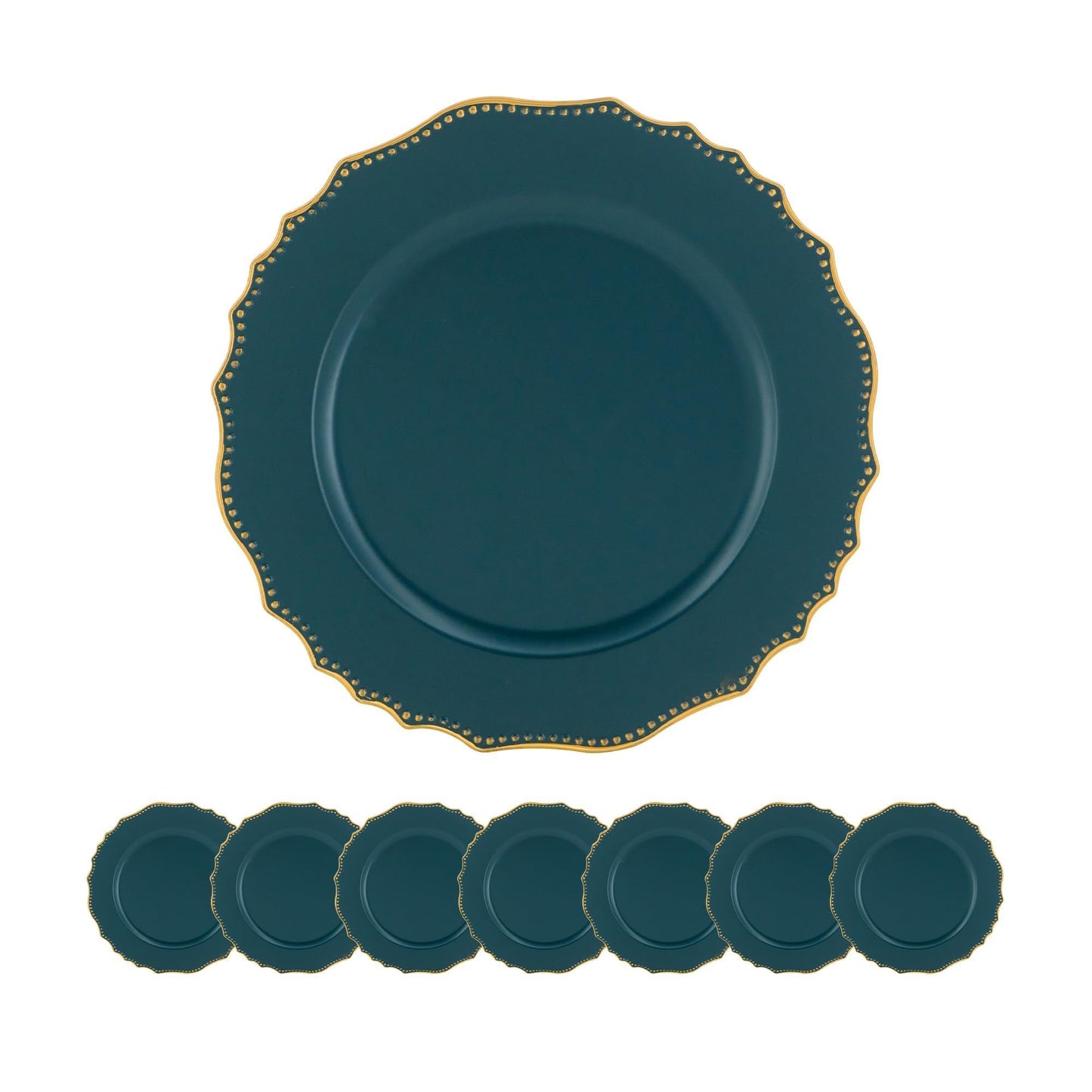 Plastic Charger Plate (Set of 8) - Blue