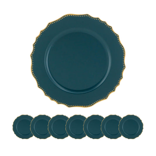 Plastic Charger Plate (Set of 8) - Blue