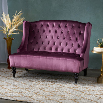 Nurturing - Upholstered Loveseat With Wing Back And Diamond Tufting
