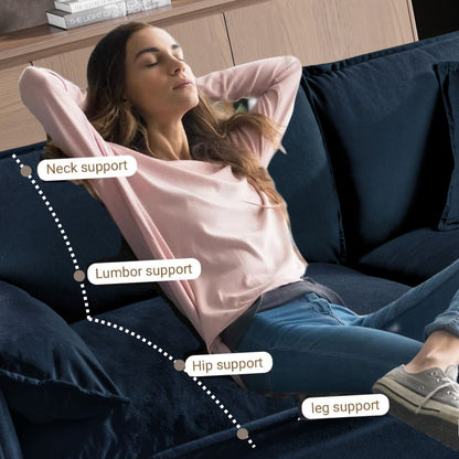 Modern Oversized Chenille Loveseat Sofa With Deep Seat And Diy Combination