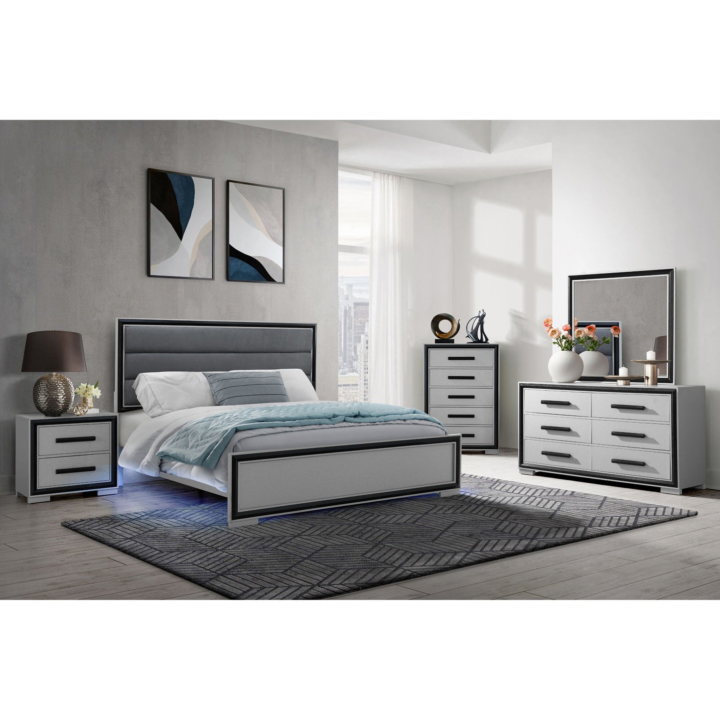 Adelaide - Nightstand - Gray / Black