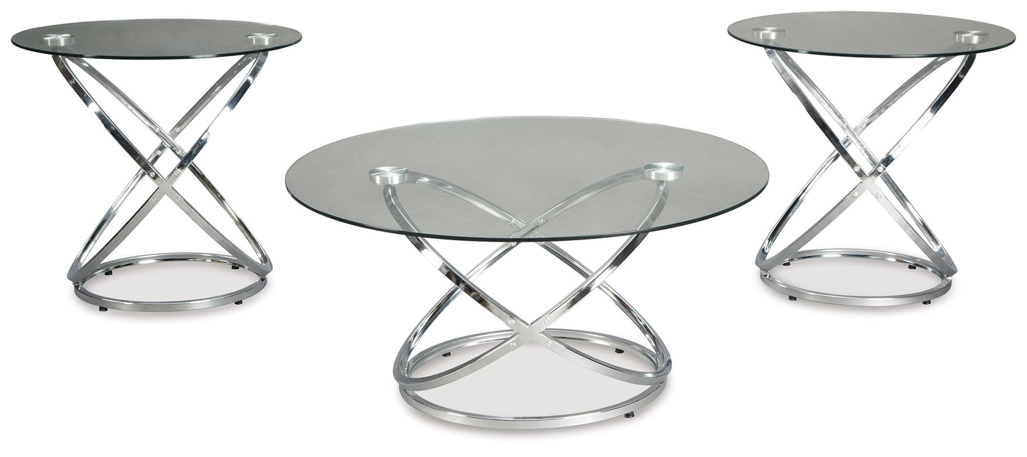 Hollynyx - Occasional Table Set (Set of 3) - Chrome Finish