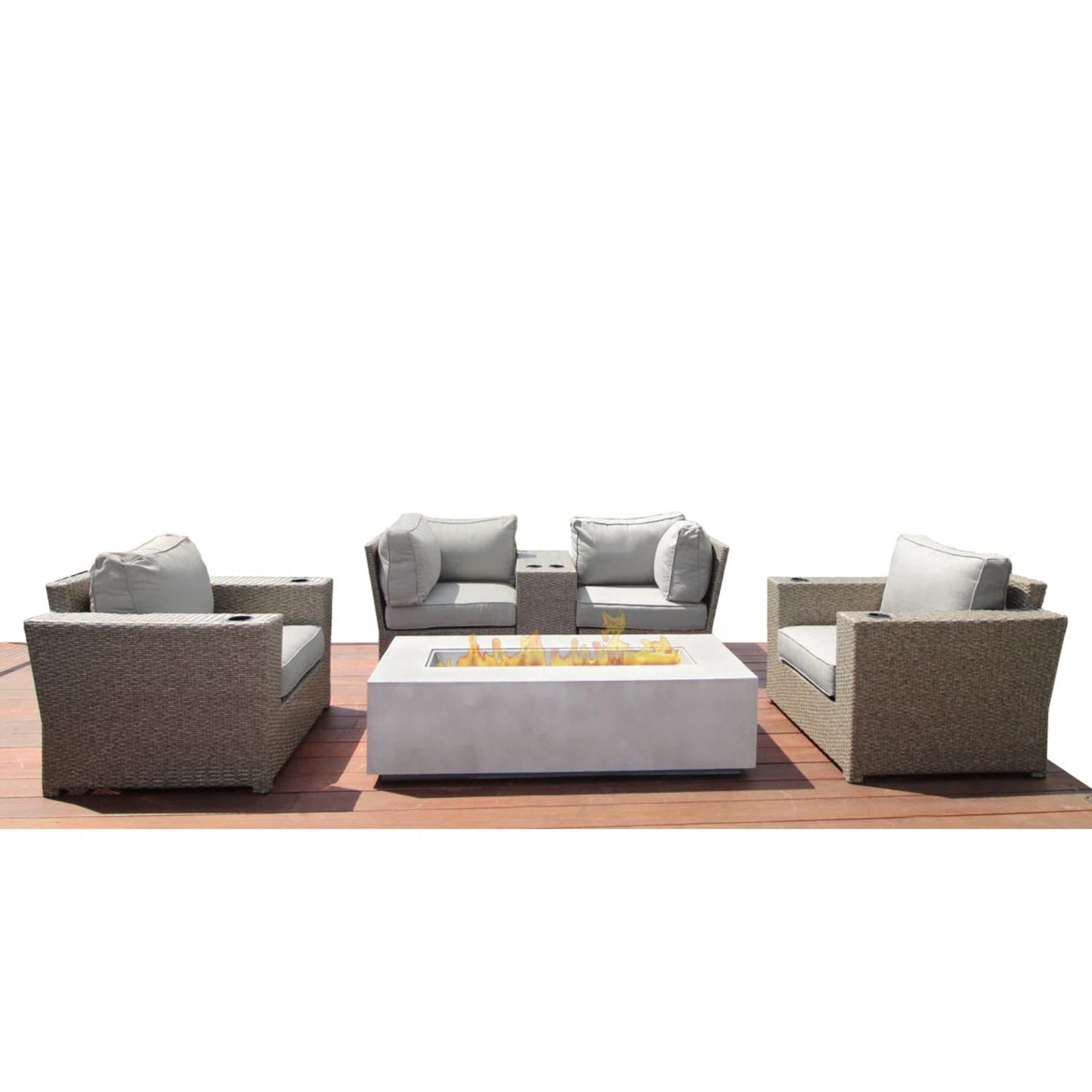 Outdoor Elegance Conversation Set With Fire Pit