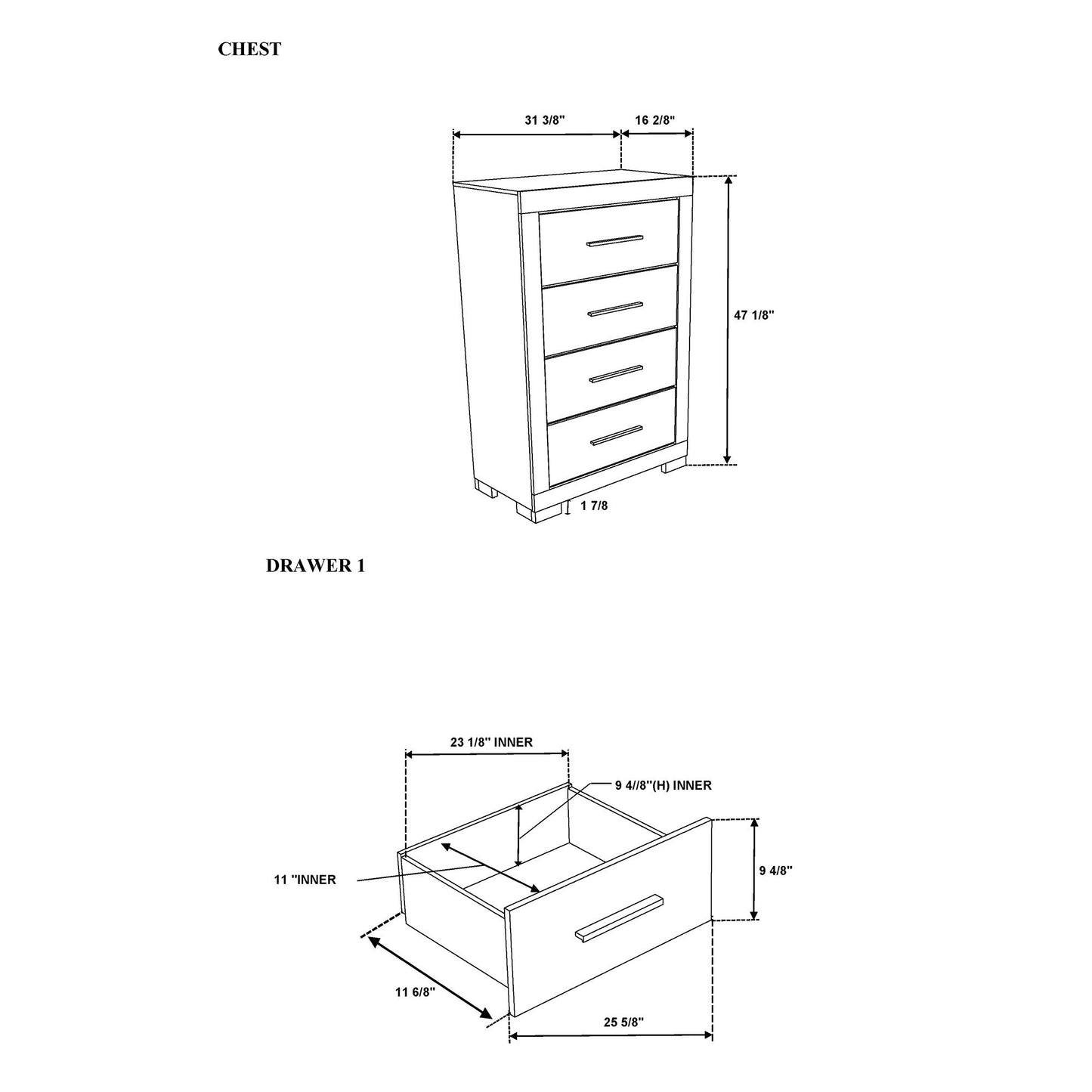 Elsa - 2 Toned And Chest With Bar Handle