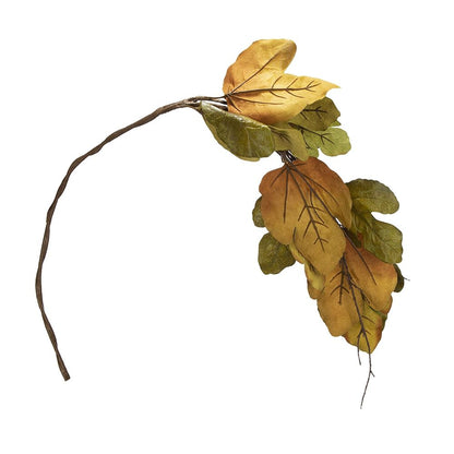 Maple Leaf Spray Green & Mustard, Botanicals Decor For Harvest Festival Fall Festival & Thanksgiving Table Decorations (Set of 12) - Green / Mustard