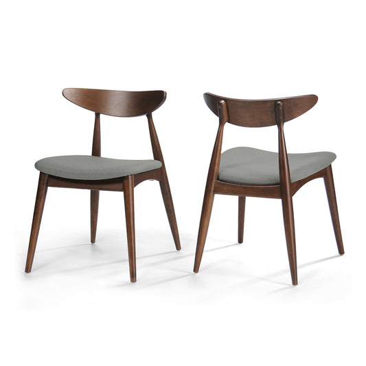Retro Dining Chairs With Ergonomic Back (Set of 2)
