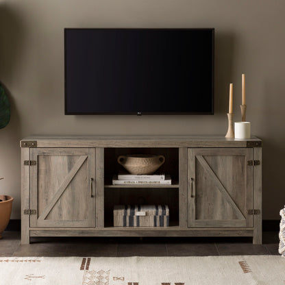 Farmhouse Barn Door TV Stand For TVs Up To 65"