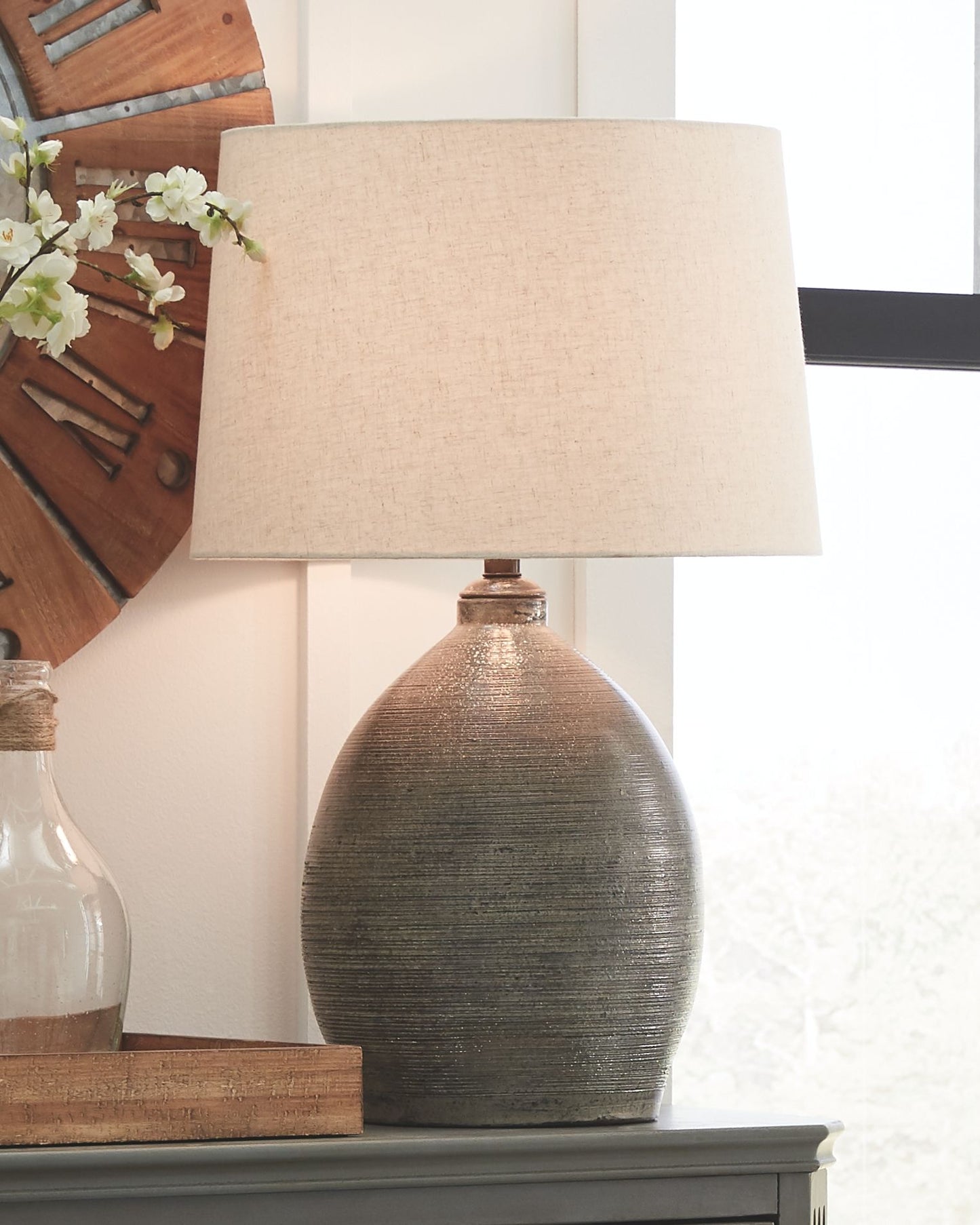 Joyelle - Terracotta Table Lamp  - Gray