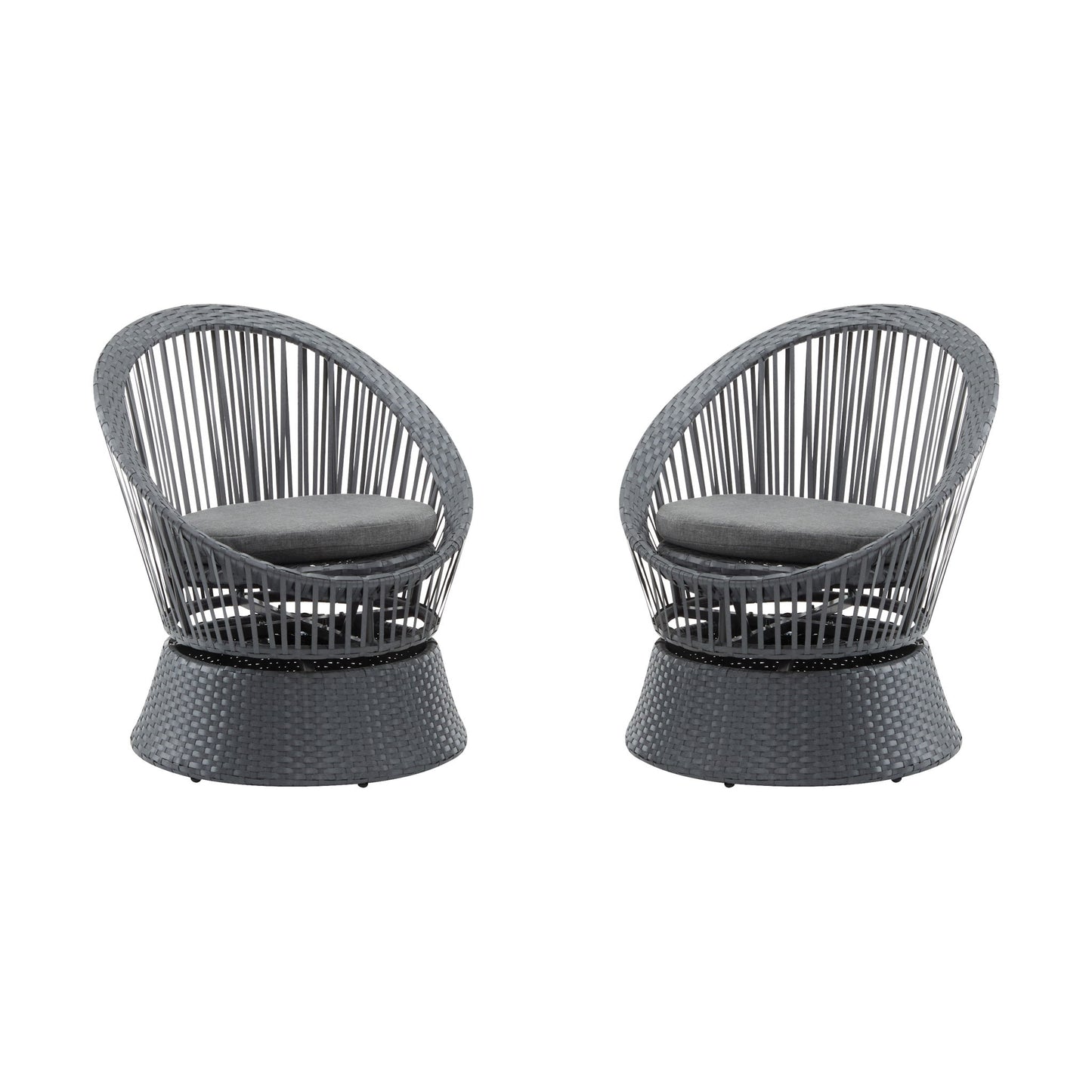 Modern Swivel Wicker Lounge Chair With Round Design