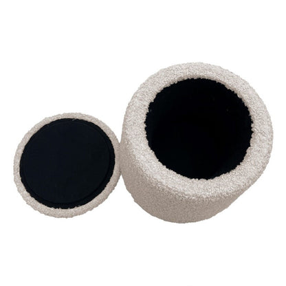 Elegant Round Storage Ottoman Upholstered