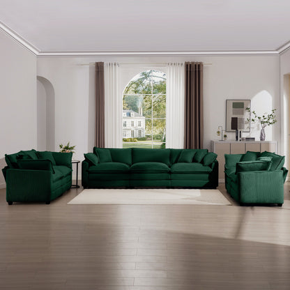 Elegant Corduroy Oversized Sectional Sofa Set With Deep Seats And Flexible Layout