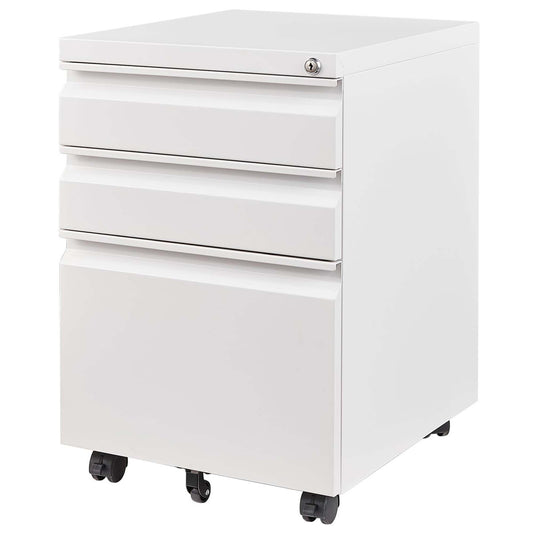 Metal Drawer Mobile File Cabinet With Lock For Home Office Organizer