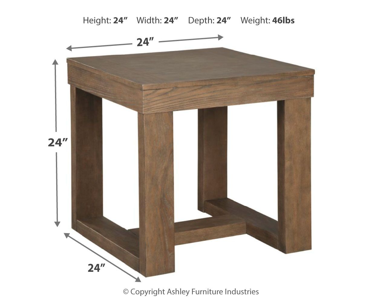 Cariton - Square End Table - Gray
