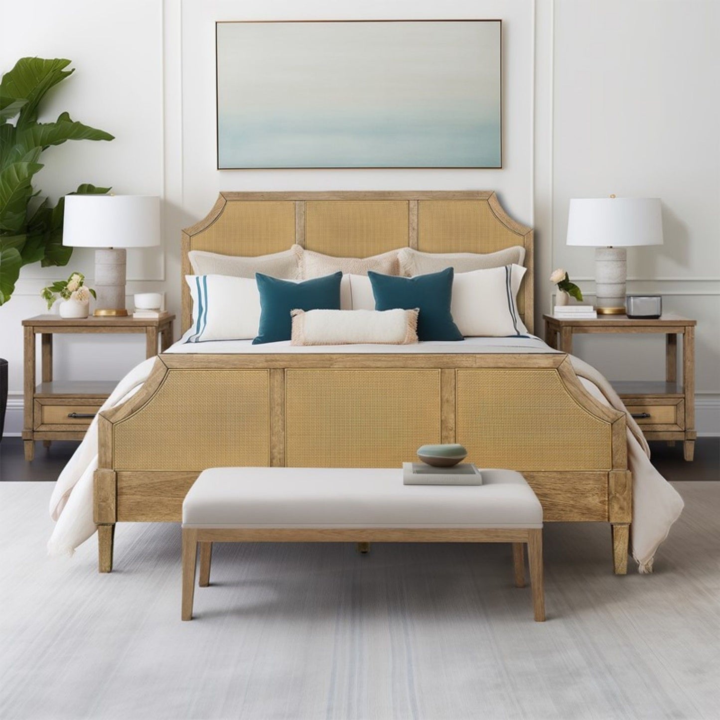 Lily Pond - Queen Platform Bed Toasted - Natural