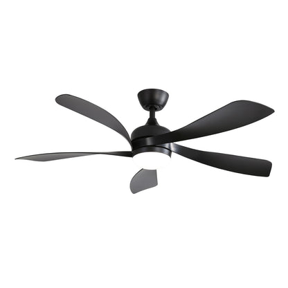 Ceiling Fan With 3 Color Dimmable 5 Blades Remote Control Reversible DC Motor And LED Light - Black