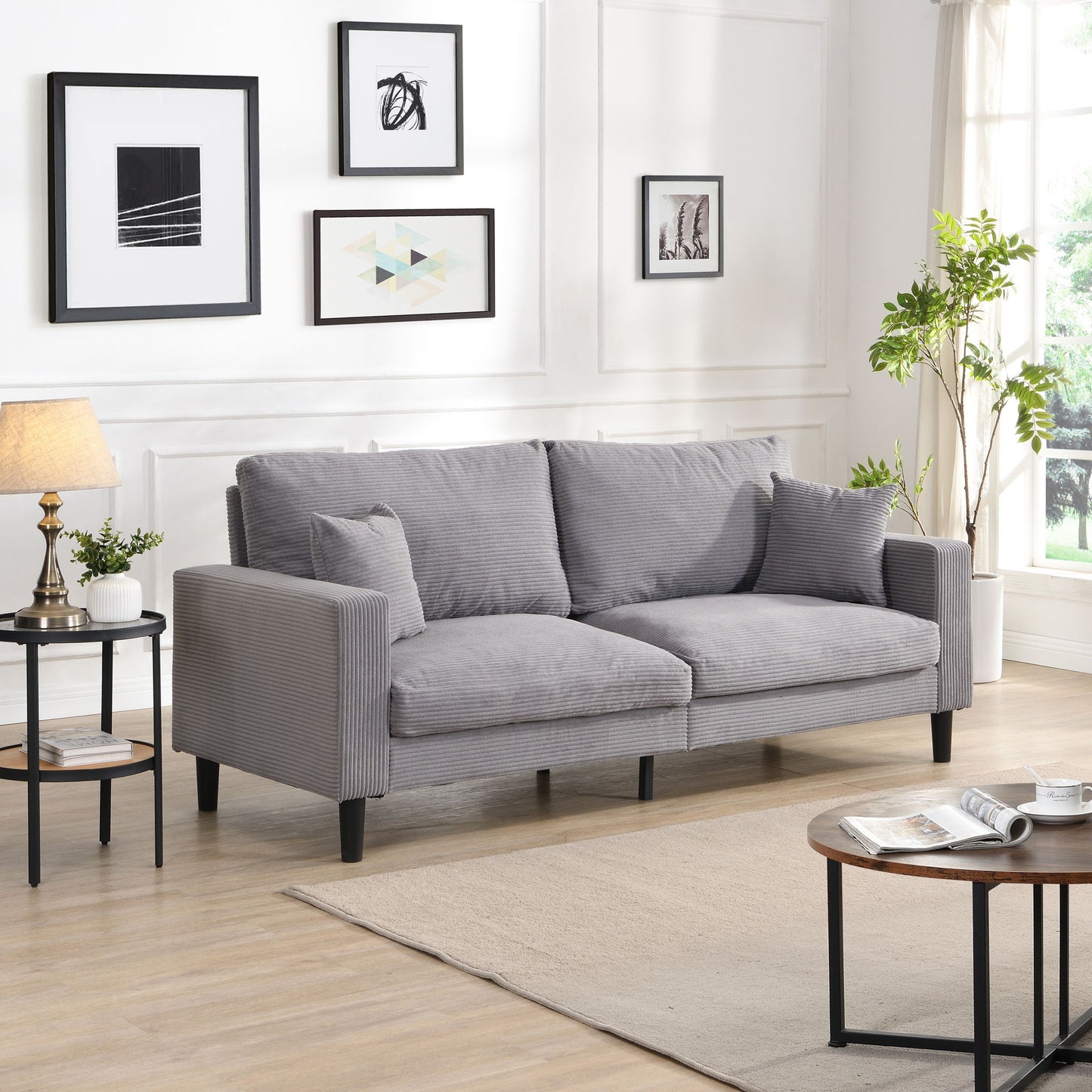 Modern Upholstered Resilience Three Seater Sofa