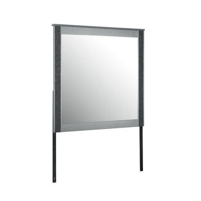 Lorenzo - Large Scale Mirror With Sleek Frame And Glittered Detailing - Silver