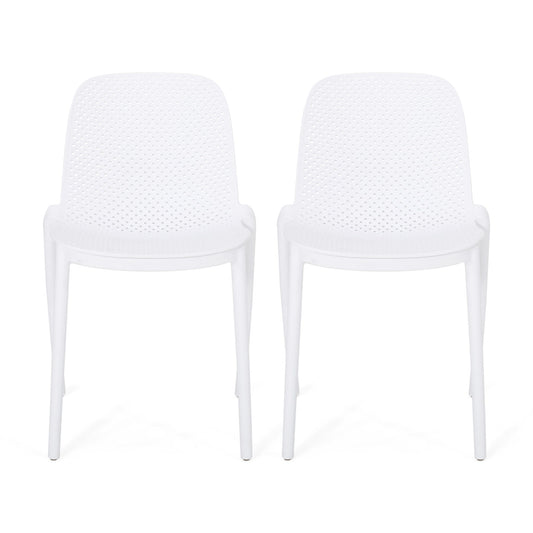 Outdoor Stacking Dining Side Chair (Set of 2)