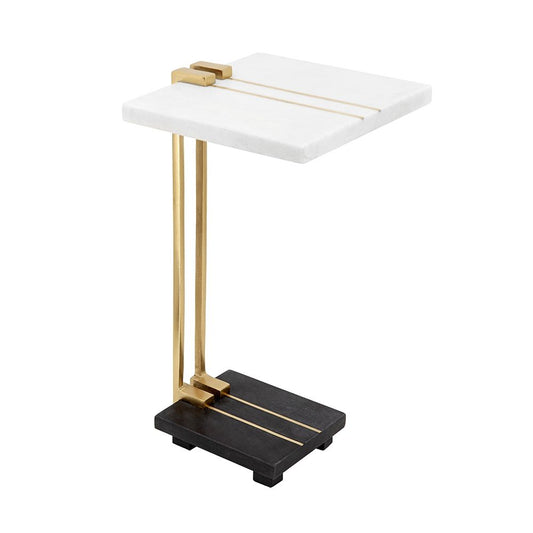 C Shaped Side Table, Artistic Accent Table For Living Room - Gold