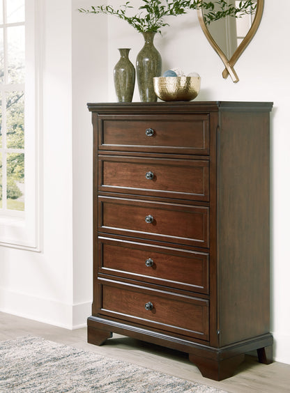 Trellington - Five Drawer Chest - Brown