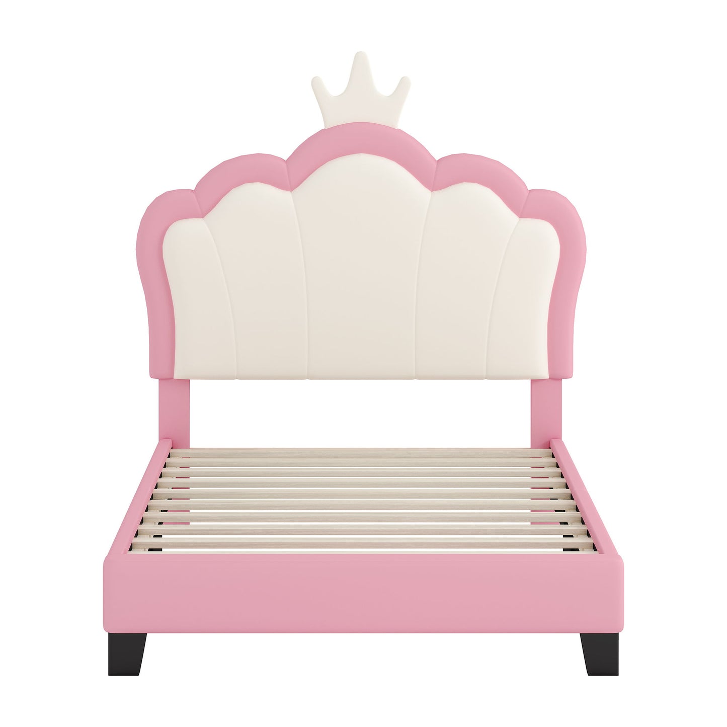 Upholstered Princess Platform Bed With Crown Headboard