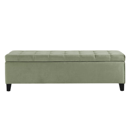 Wendover - Elegant Velvet Tufted Storage Bench With Lift-Up Top And Birch Wood Legs