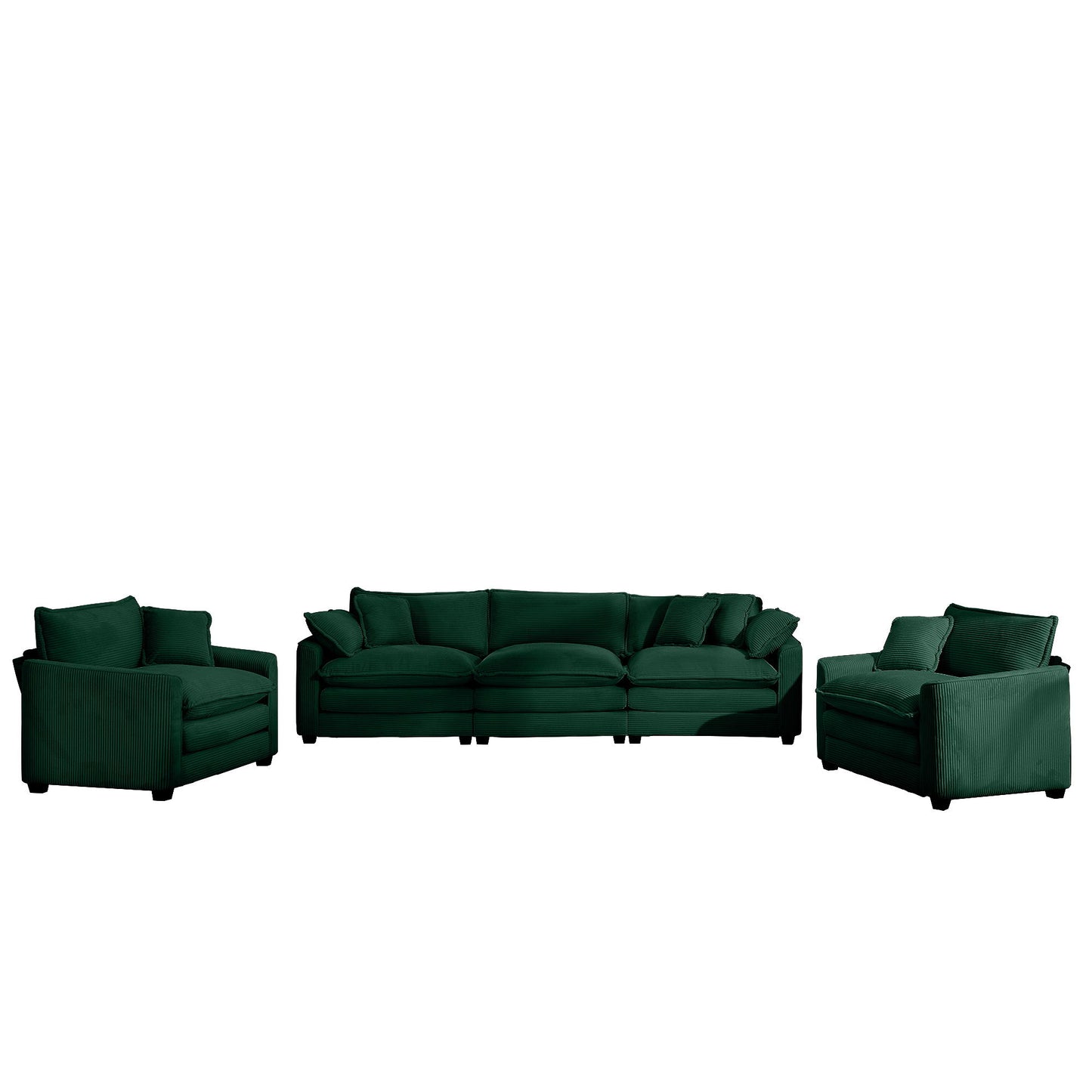 Elegant Corduroy Oversized Sectional Sofa Set With Deep Seats And Flexible Layout