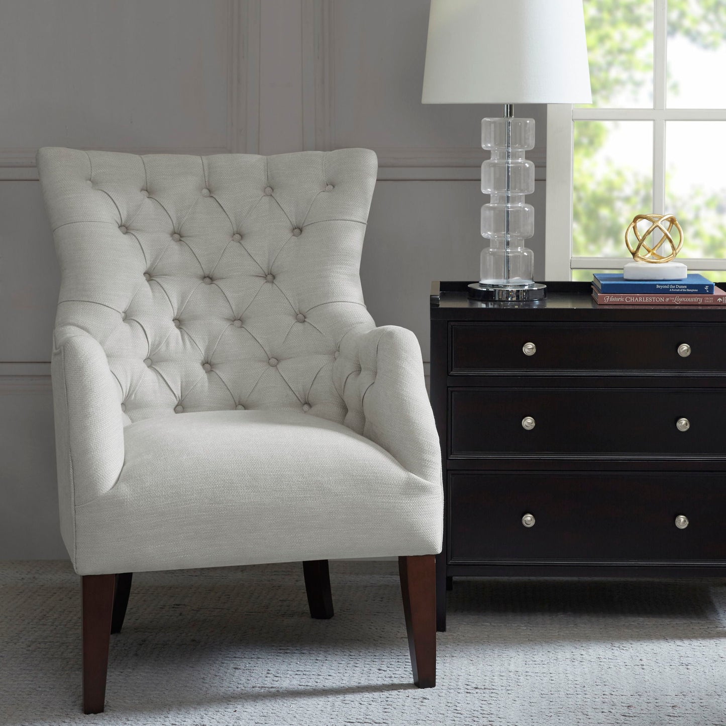 Hannah - Button Tufted Wing Chair