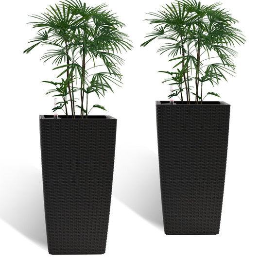 Indoor Outdoor Planter With Automatic Watering System (Set of 2)