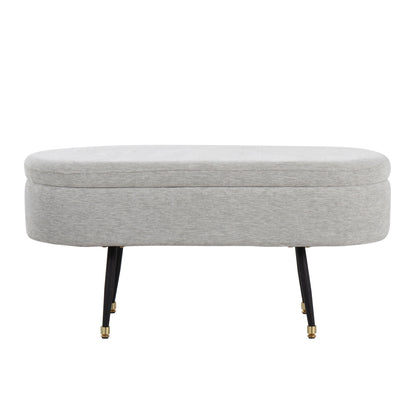 Harvey - Contemporary Storage Bench - Black / Light Gray