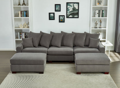 5 Seater Oversized Convertible L & U Shaped Couch