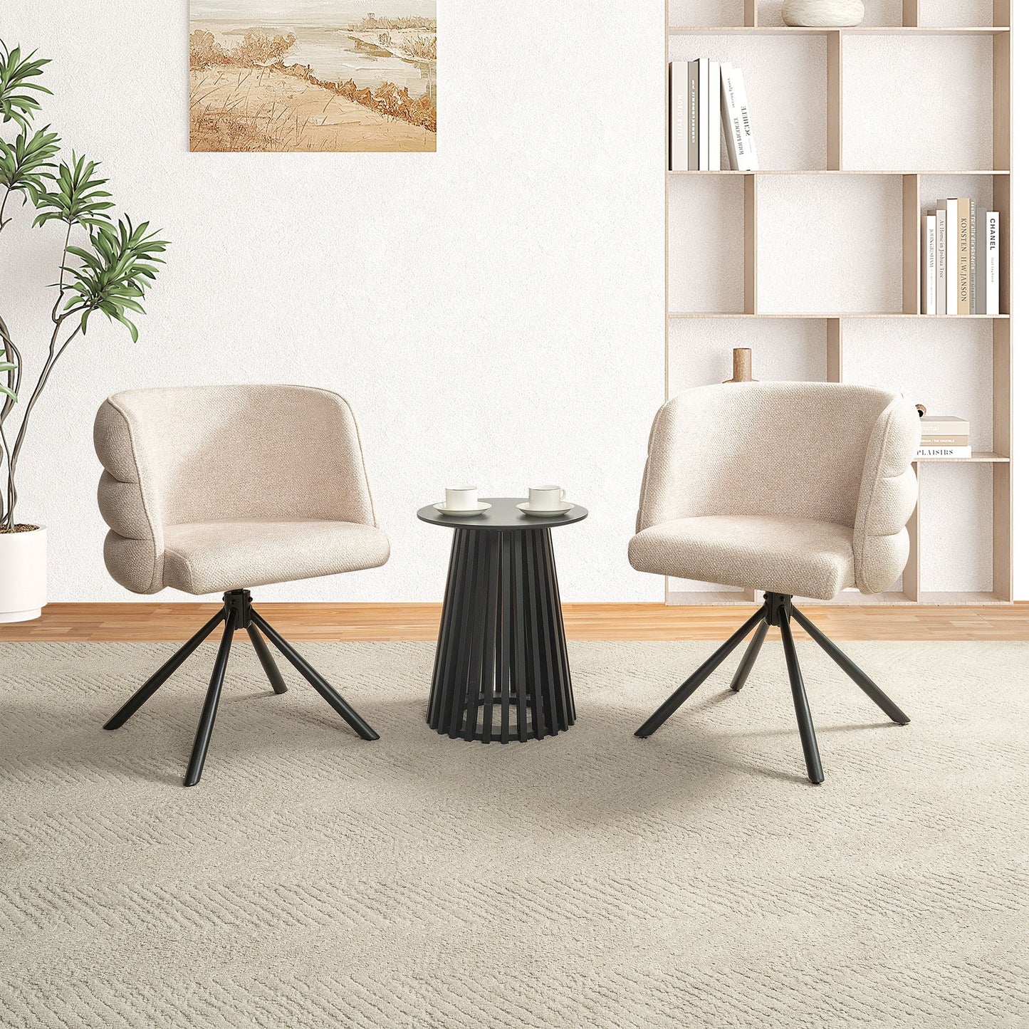 270 Degree Swivel Upholstered Desk Chairs (Set of 2)