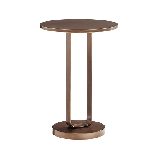 Tareel - Round Accent Table With Open Oval Pedestal - Antique Bronze