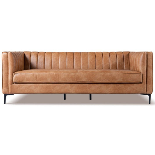 Angelina - Leather Sofa - Brown
