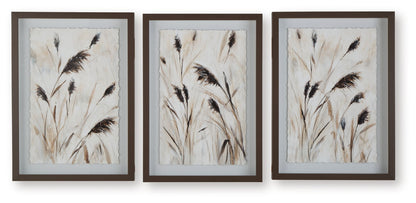 Honslow - Wall Art Set (Set of 3) - Brown / Black / White