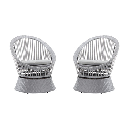 Modern Swivel Wicker Lounge Chair With Round Design