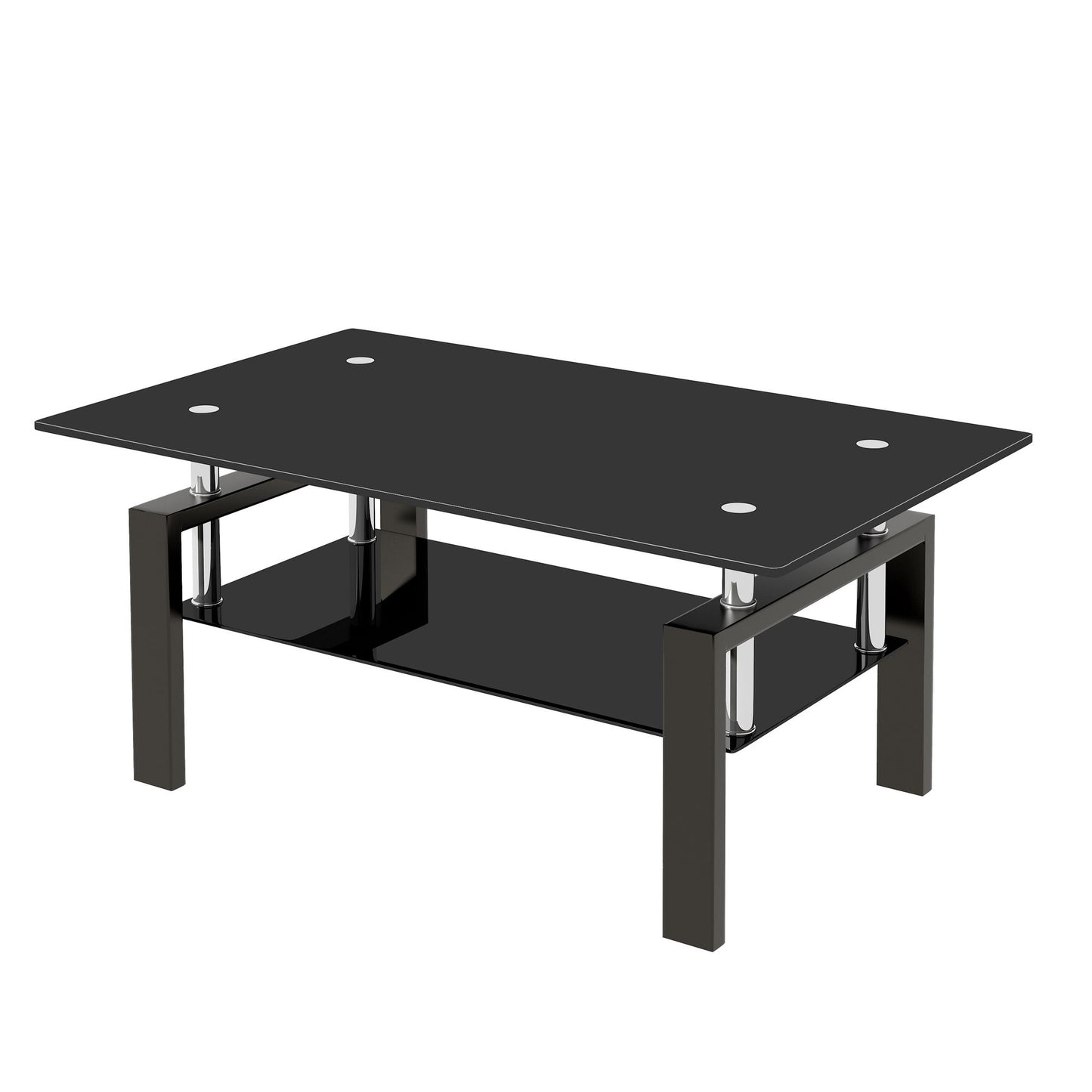 Tempered Glass Table With Storage