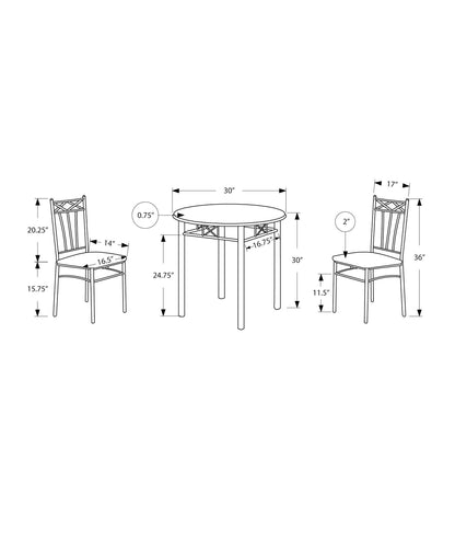 Dining Table Set Small Round 3 Pieces Set