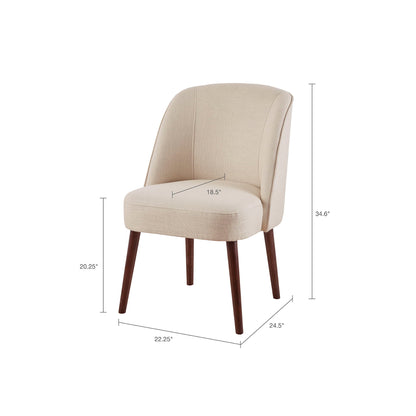Rounded Back Dining Chair With Wraparound Design - Natural