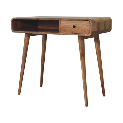 Curved Writing Desk - Oak